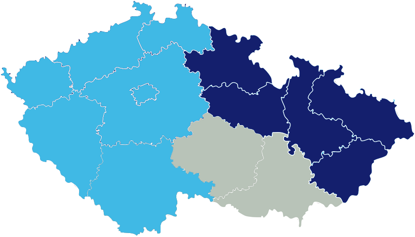 Mapa reginonálního zastoupení Turbin.cz
