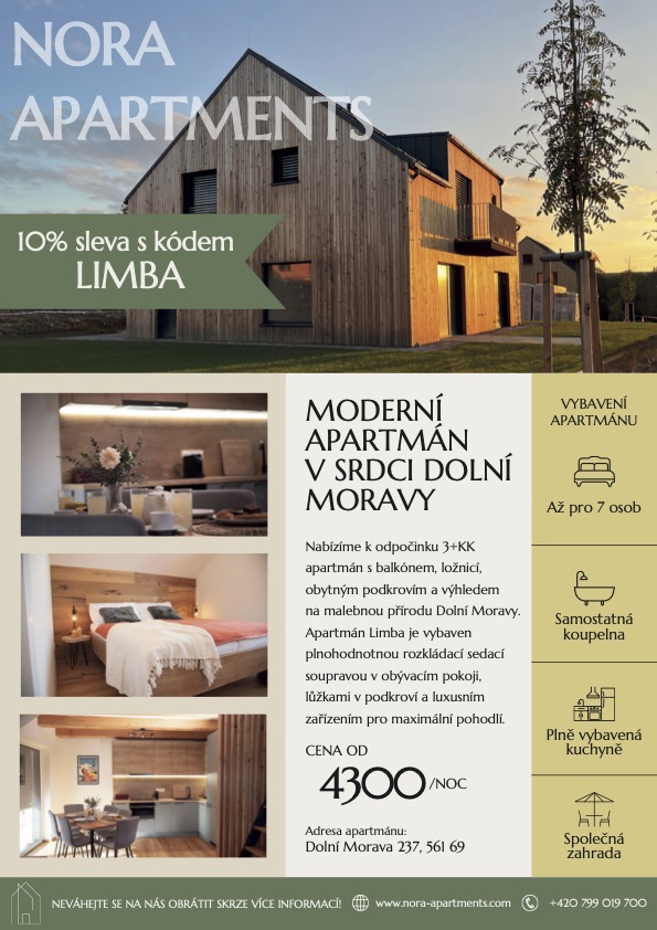 Ubytování v moderním apartmánu Limba Dolní Morava