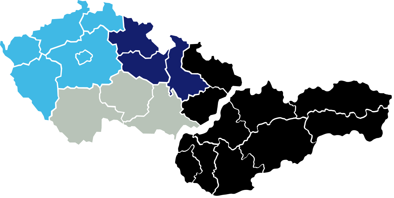 Mapa reginonálního zastoupení Turbin.cz